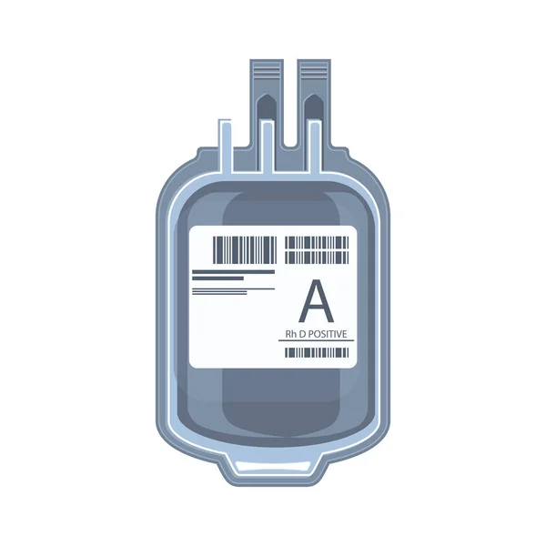 Plastpåse innehållande packade celler, blod donation eller transfusion koncept — Stock vektor