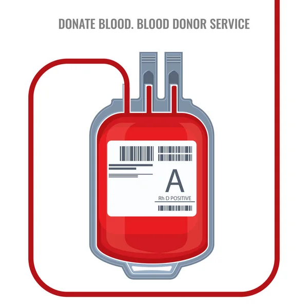 Blut spenden Blutspendedienst Plastiktüte rot Symbol Vektor Abbildung isoliert — Stockvektor