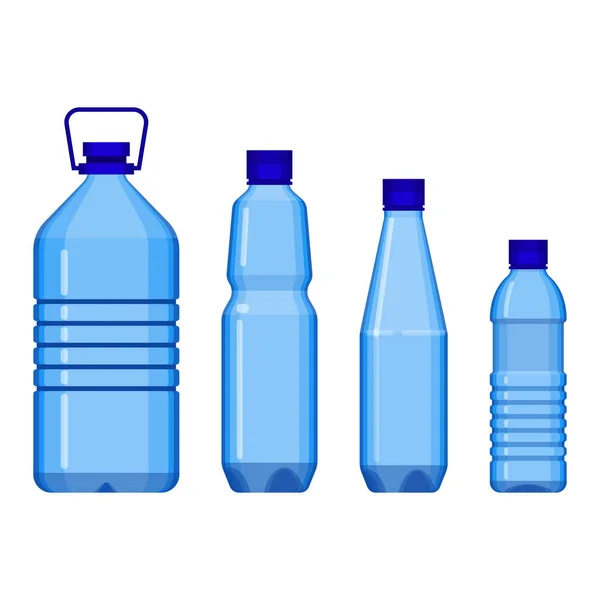 大から小へのラインの水のボトル — ストックベクタ