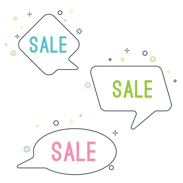 Simple sale speech bubbles with geometric signs vector illustration — Stock Vector