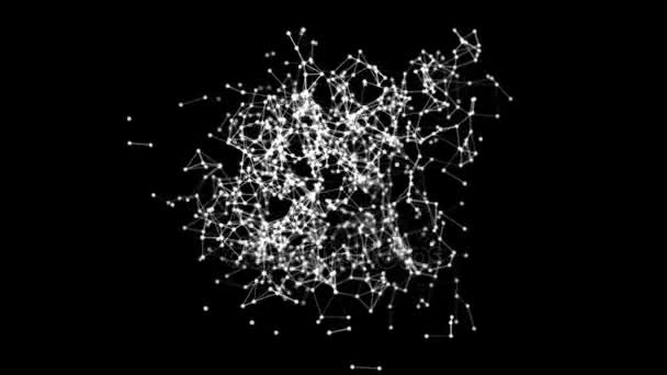 Abstract network sphere rotating with connecting lines — Stock Video