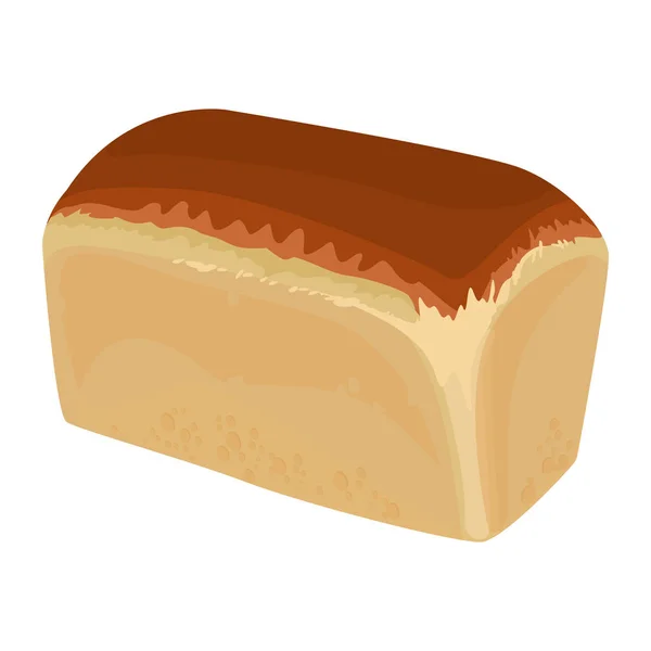 Loaf de pão branco estilo realista ilustração isolada —  Vetores de Stock