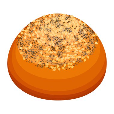 Topuz susam ve haşhaş tohumu izole illüstrasyon ile kaplı