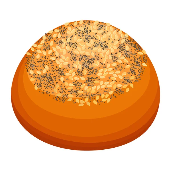 Topuz susam ve haşhaş tohumu izole illüstrasyon ile kaplı