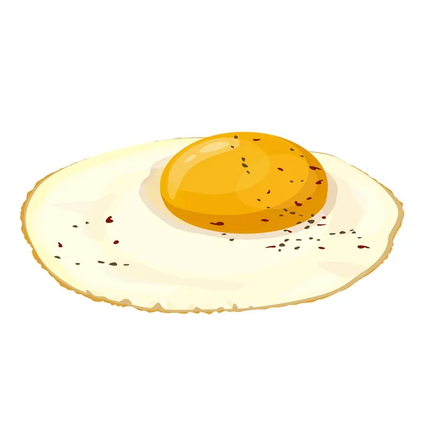 Смажене яйце з перцем ізольоване на білому фоні Векторні ілюстрації . — стоковий вектор