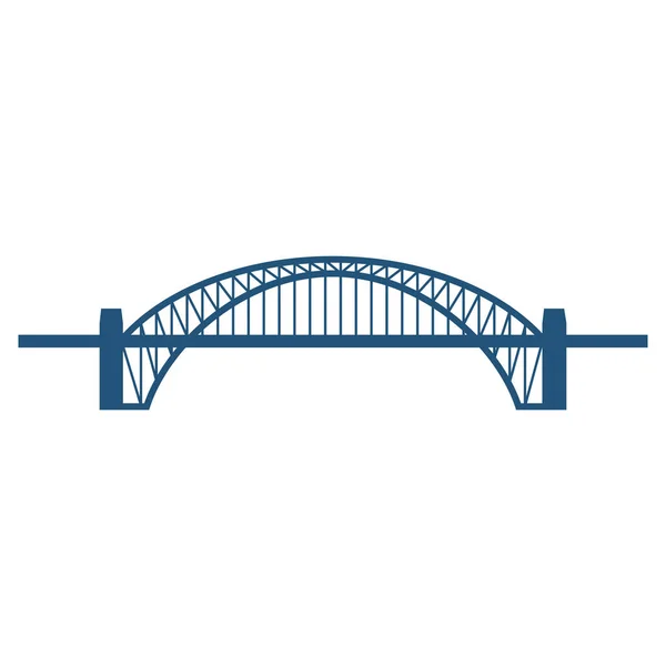 Sydney harbour bridge flaches blaues Symbol isoliert auf weiß — Stockvektor