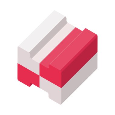 İki renk ciklet izometrik 3d vektör illüstrasyon izole