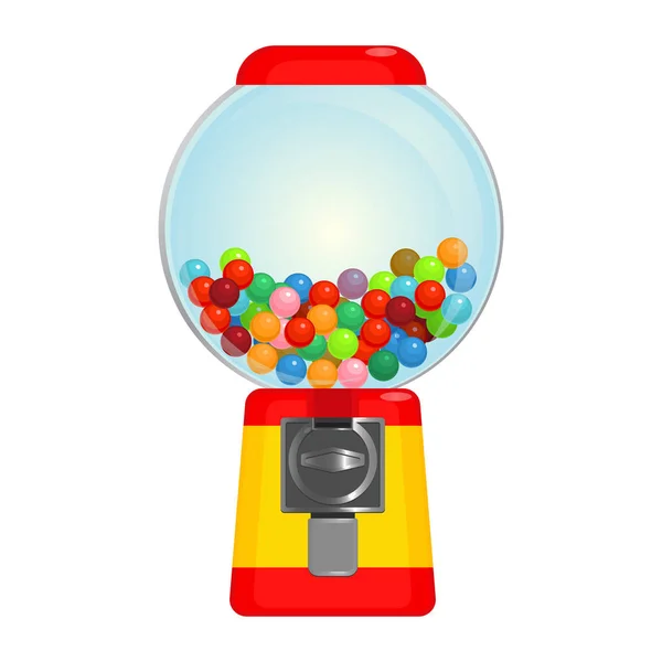 Kontener maszyny gumball Kula z słodkie cukierki wektor ilustracja — Wektor stockowy