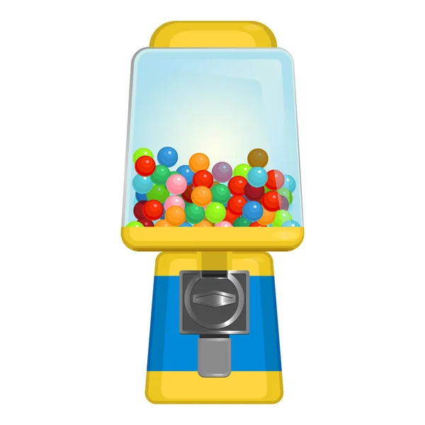 Maszyna do gum kulek z placu wyświetlania w kolorach żółtym i niebieskim — Wektor stockowy