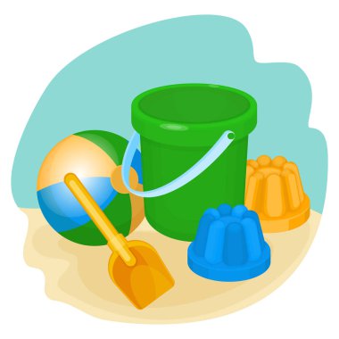 Çocuk oyuncakları ve oyunlar için malzeme illüstrasyon vektör