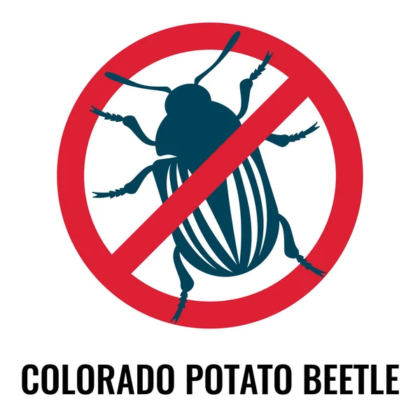 Colorado potato beetle anti emblem on vector illustration — Stock Vector