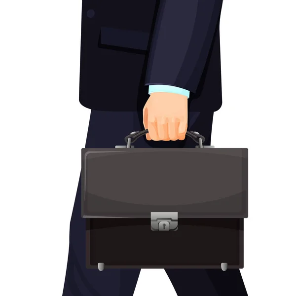 Férfi öltöny szállító bőr táska, üzletember gazdaság költségvetés szimbólum — Stock Vector