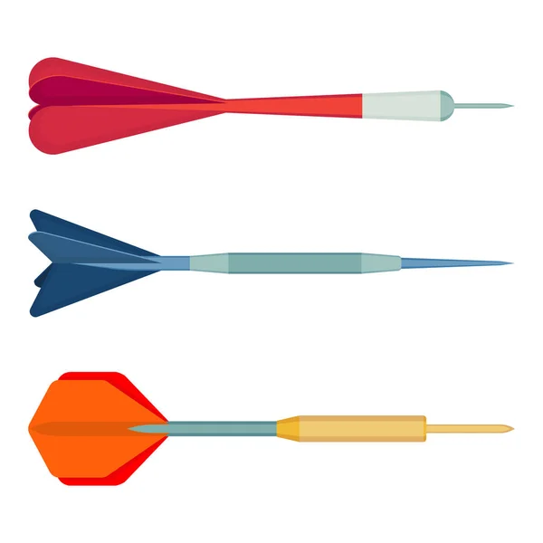 Dart pilar små missiler med olika form färg vektor — Stock vektor