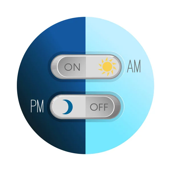 Dag och natt begreppet cirkulär bild på vektorillustration — Stock vektor