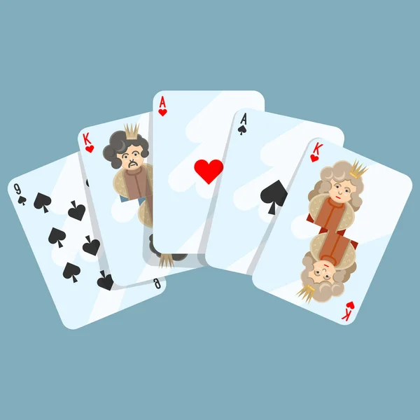 Jeu de composition de cartes en bleu sur illustration vectorielle — Image vectorielle