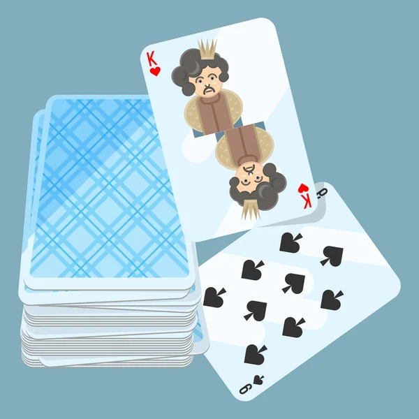 Baraja de cartas con dos elementos en la ilustración vectorial — Archivo Imágenes Vectoriales