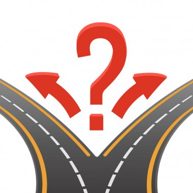 İki yol görüntüsünü vektör çizim üzerinde karar
