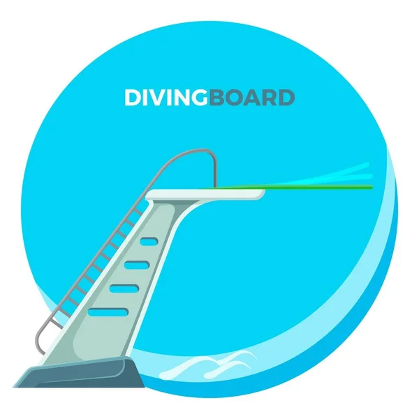 潜水板或跳板, 用于浮潜线性弹性弹簧 — 图库矢量图片