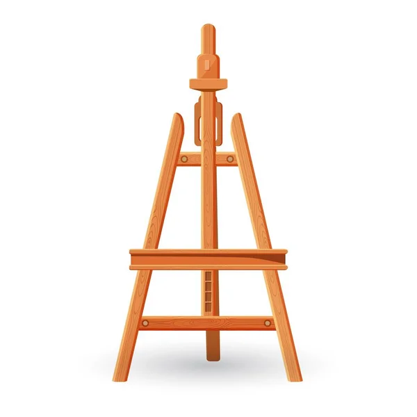 Suporte vertical de cavalete de madeira usado para exibir ou fixar pintura — Vetor de Stock