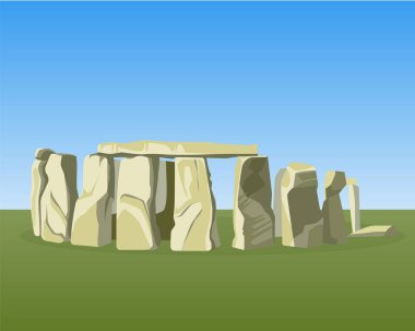 Stonehenge ünlü Tarih öncesi anıt yüzük ayakta taşlardan oluşur