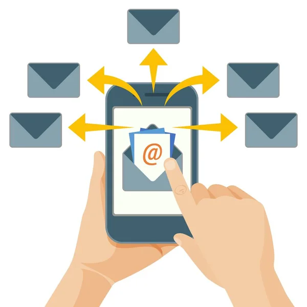 Email marketing atto di inviare messaggi commerciali alle persone — Vettoriale Stock
