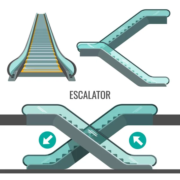 Escalera móvil escalera con flechas que muestran el modo de movimiento — Archivo Imágenes Vectoriales