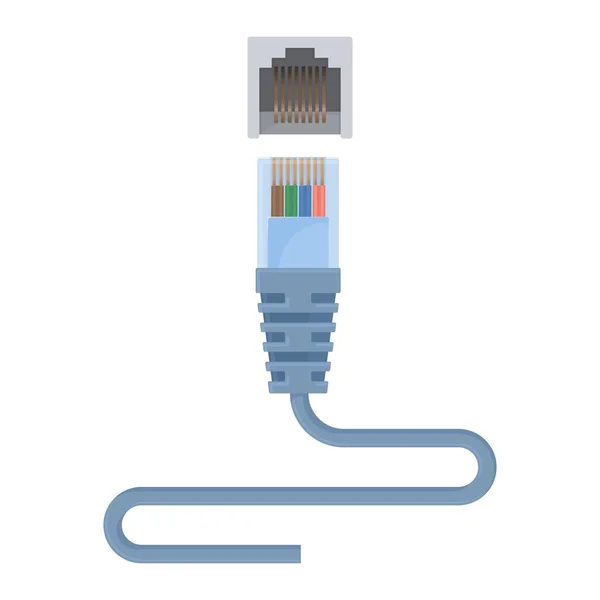 Câble Ethernet spécial composé d'un connecteur et d'un long fil — Image vectorielle