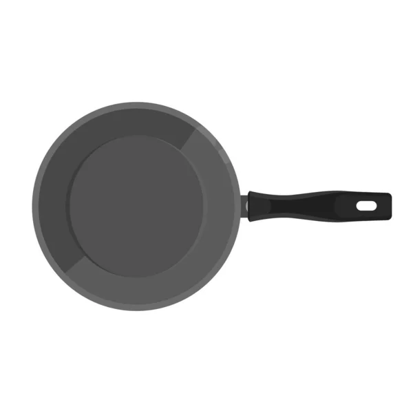 Frying pan isolated on white background. Kitchenware icon vector — Stock Vector