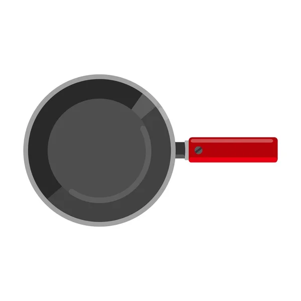 Frigideira isolada sobre fundo branco. Vetor de ícone de utensílios de cozinha —  Vetores de Stock