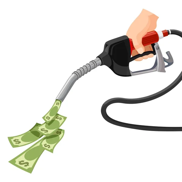 Gas, benzine pomp geld concept. Kosten voor brandstof. Vector — Stockvector