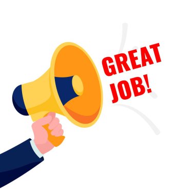 Harika bir mesaj pankartı. Selamlama ve iyi çalışma konsepti. Vektör