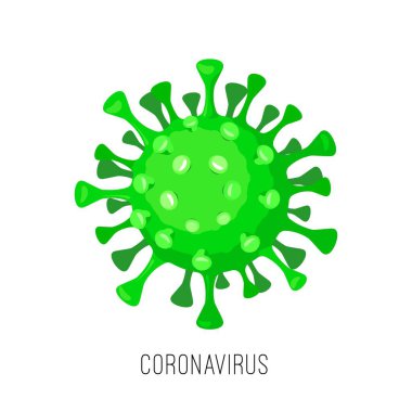 Coronavirus simgesi veya logosu. Salgın hastalık enfeksiyonu. Virüs biyolojik tehlike kavramı. Vektör