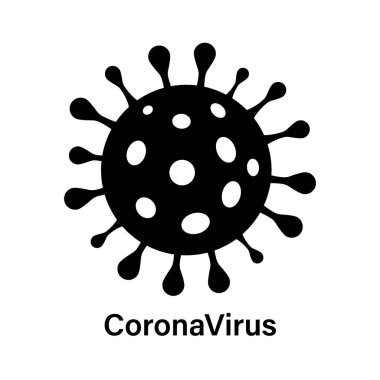 Coronavirus simgesi veya logosu. Salgın hastalık enfeksiyonu. Virüs biyolojik tehlike kavramı. Vektör