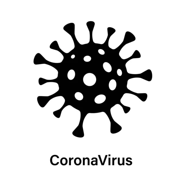 Coronavirus εικονίδιο ή λογότυπο. Επιδημική λοίμωξη. Έννοια βιολογικού κινδύνου του ιού. Διάνυσμα — Διανυσματικό Αρχείο
