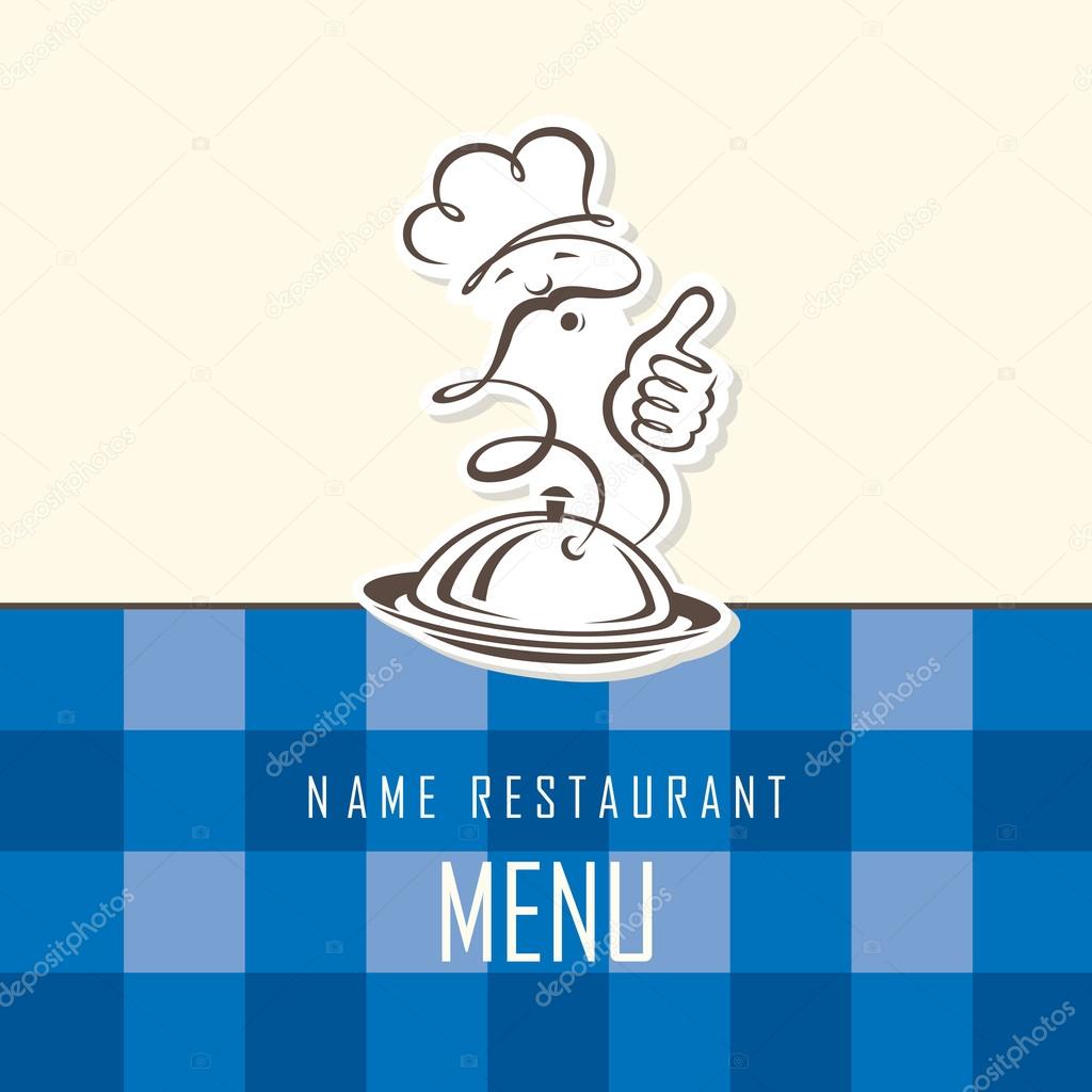 Chef menu design on a blue background