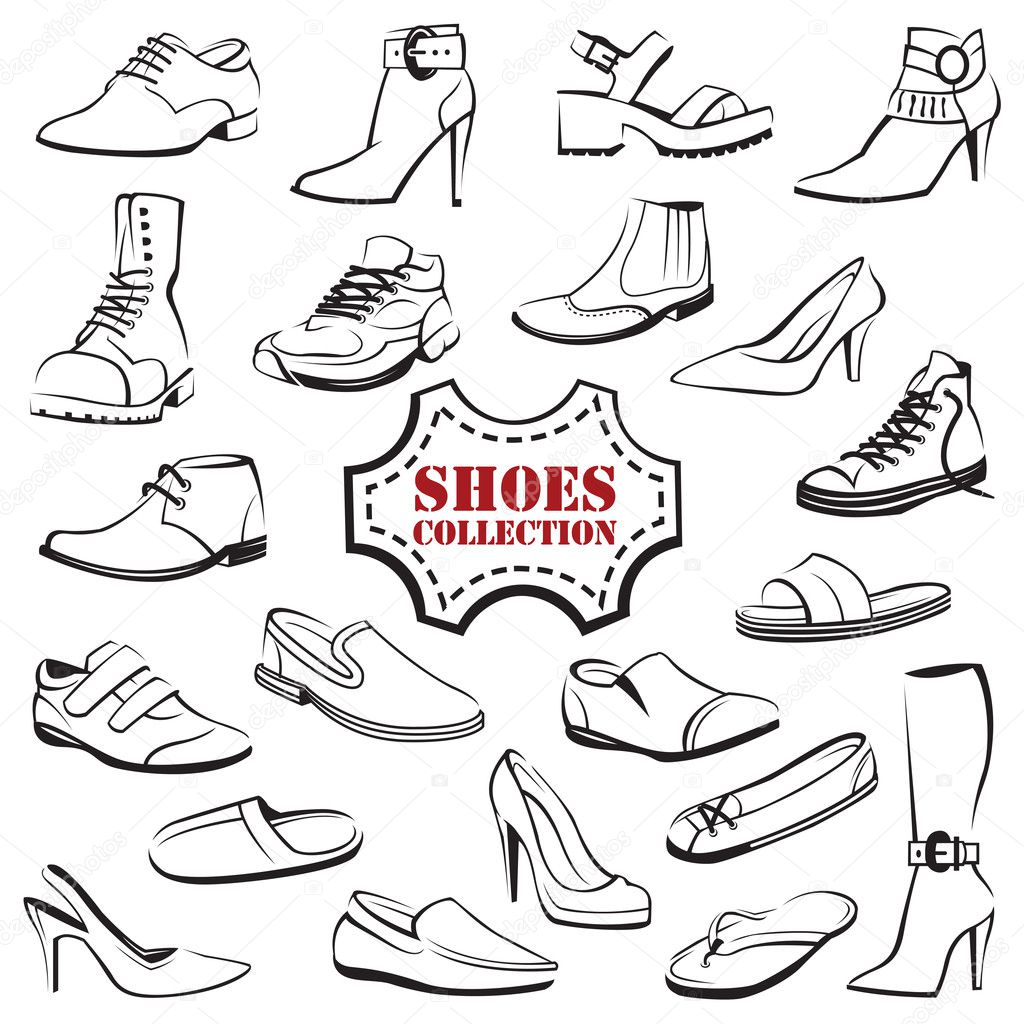 Collection of various men's and women's shoes