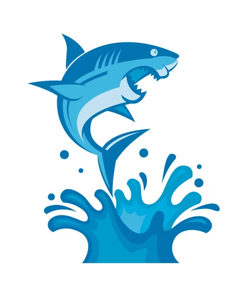 Figyelmeztető jel a támadás a cápák — Stock Vector