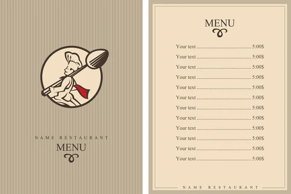 Chef menu design — Stock Vector