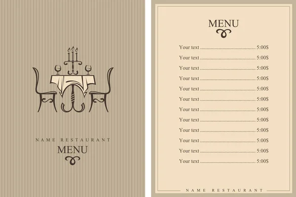 Design de menu restaurante — Vetor de Stock