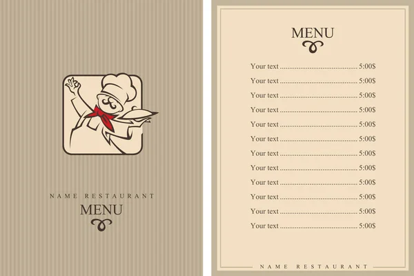 Chef-kok menu ontwerp — Stockvector