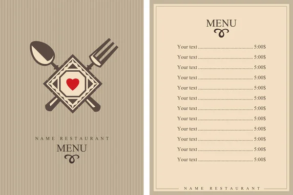 Diseño de menú de restaurante — Vector de stock