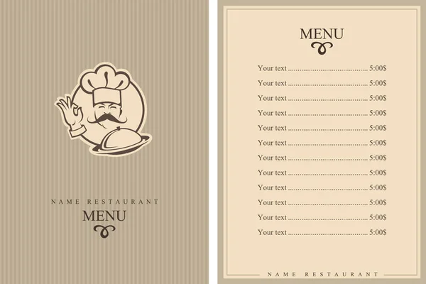 Дизайн меню шеф-повара — стоковый вектор
