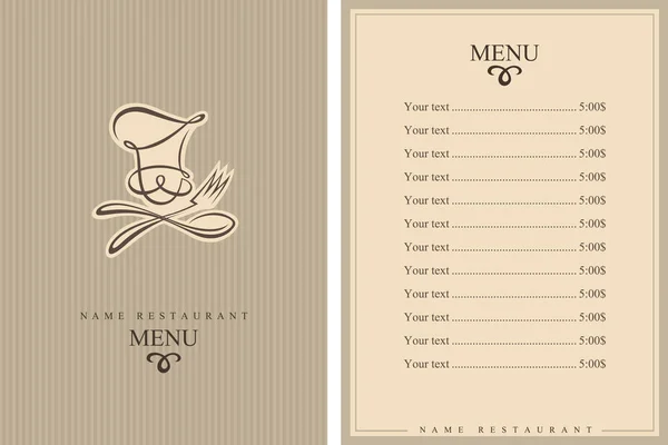 厨师菜单设计 — 图库矢量图片