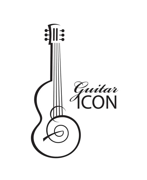 Icono con guitarra — Vector de stock
