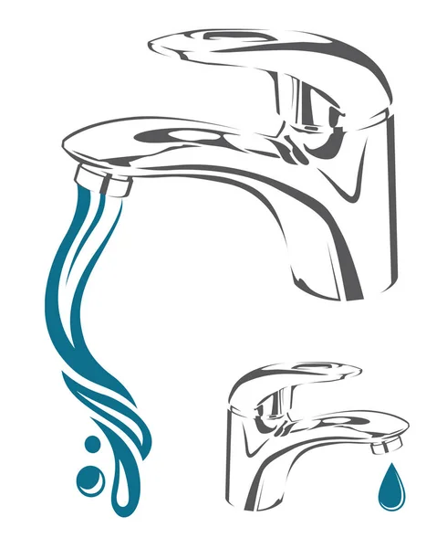 Imagen grifo de agua — Vector de stock