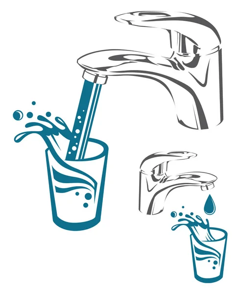 Изображение крана воды — стоковый вектор