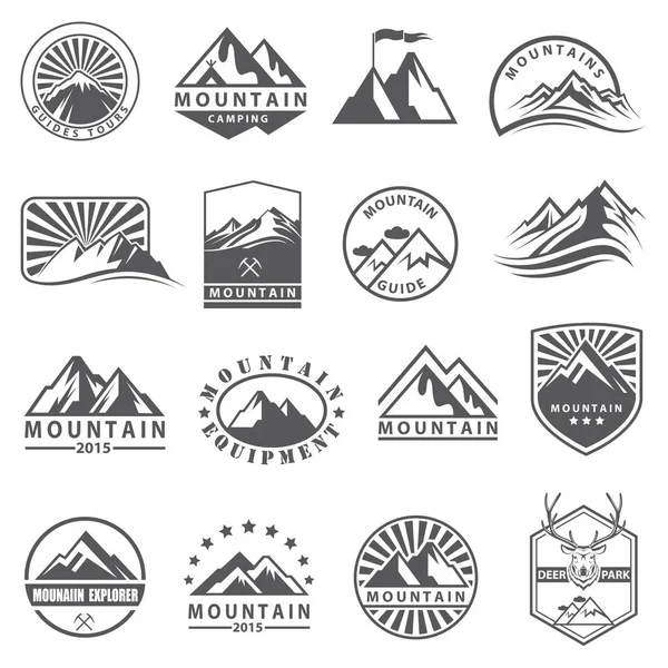 Conjunto de iconos de montaña — Vector de stock