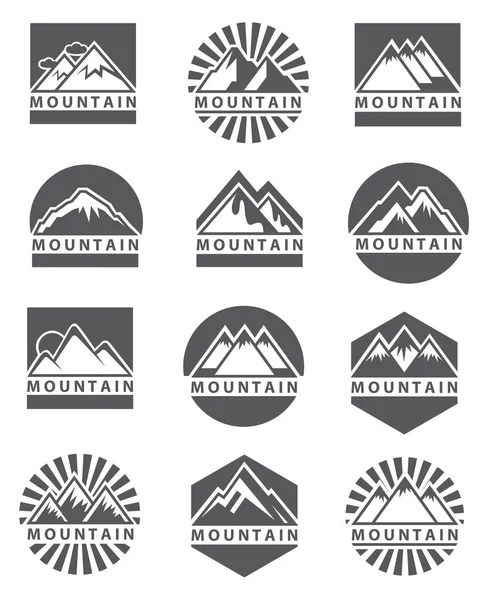 Mountain icons set — Stock Vector