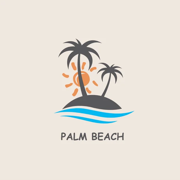 Etiqueta com palmeira — Vetor de Stock