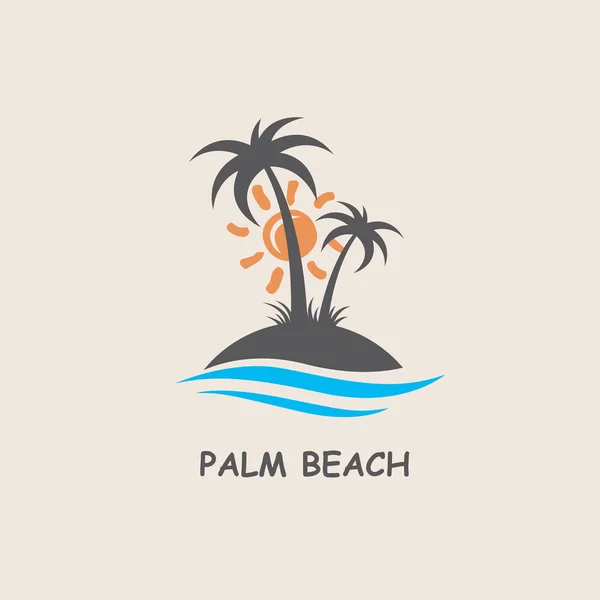 Etikett mit Palme — Stockvektor